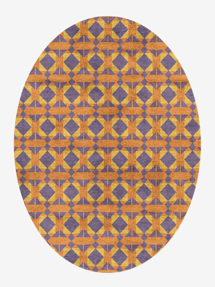 Berber Geometric Oval Hand Knotted Bamboo Silk Custom Rug by Rug Artisan