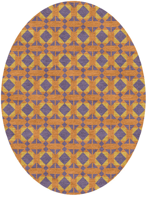 Berber Geometric Oval Hand Knotted Tibetan Wool Custom Rug by Rug Artisan