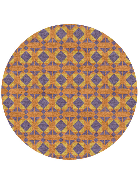 Berber Geometric Round Hand Knotted Tibetan Wool Custom Rug by Rug Artisan