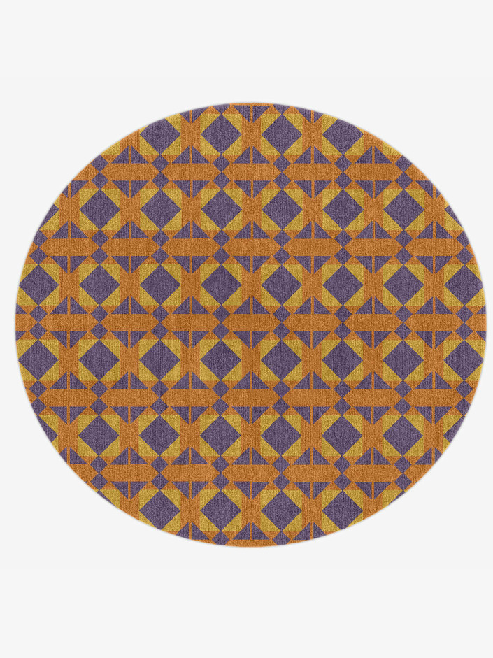 Berber Geometric Round Hand Knotted Tibetan Wool Custom Rug by Rug Artisan