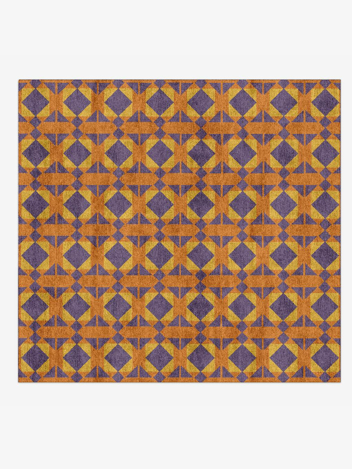 Berber Geometric Square Hand Knotted Bamboo Silk Custom Rug by Rug Artisan