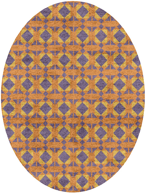 Berber Geometric Oval Hand Tufted Bamboo Silk Custom Rug by Rug Artisan