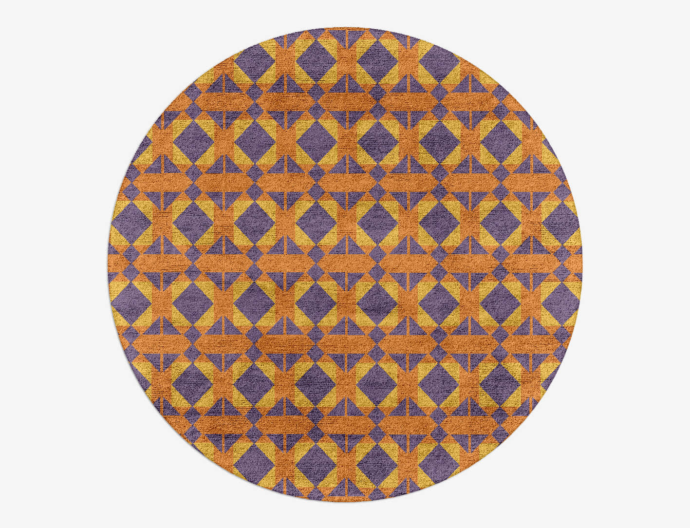 Berber Geometric Round Hand Tufted Bamboo Silk Custom Rug by Rug Artisan