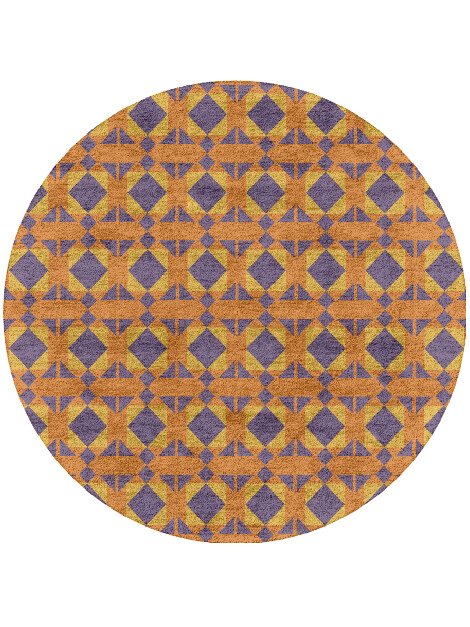 Berber Geometric Round Hand Tufted Bamboo Silk Custom Rug by Rug Artisan
