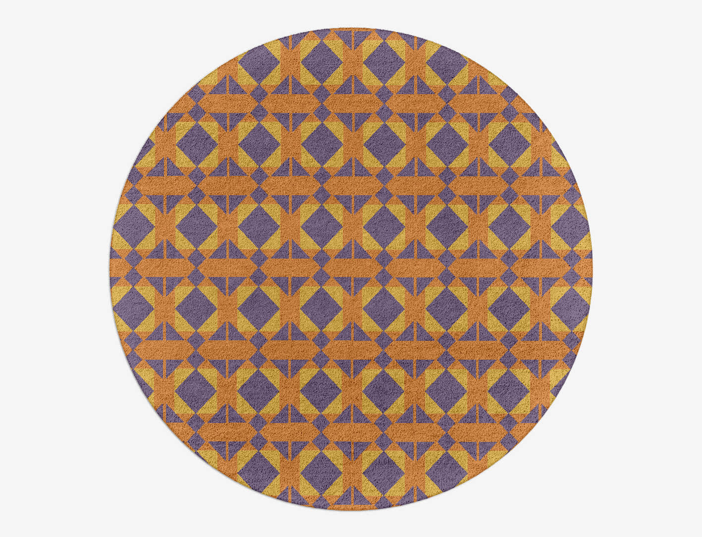 Berber Geometric Round Hand Tufted Pure Wool Custom Rug by Rug Artisan