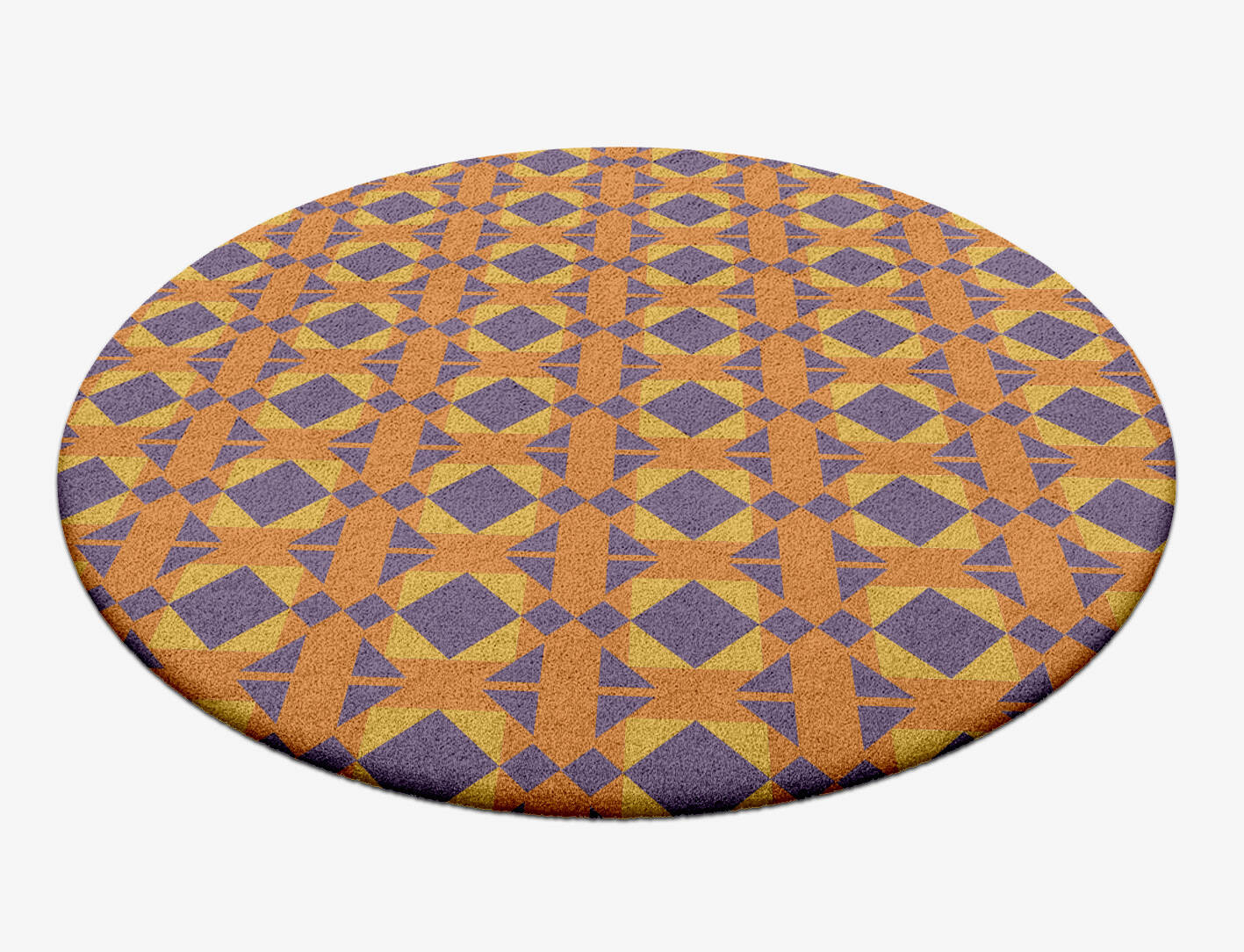 Berber Geometric Round Hand Tufted Pure Wool Custom Rug by Rug Artisan