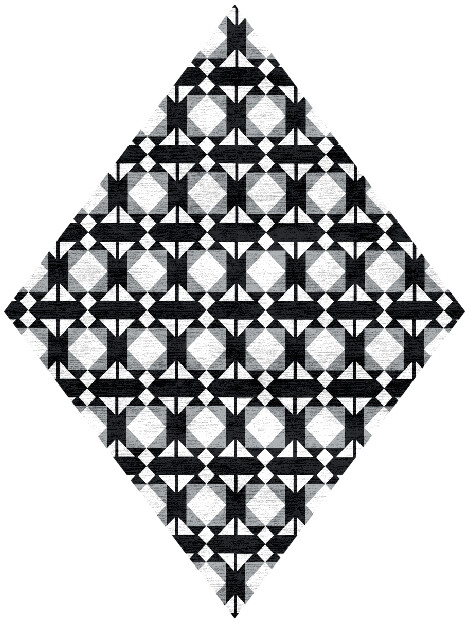 Berber White Monochrome Diamond Hand Knotted Bamboo Silk Custom Rug by Rug Artisan