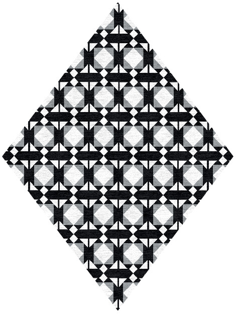 Berber White Monochrome Diamond Hand Knotted Tibetan Wool Custom Rug by Rug Artisan