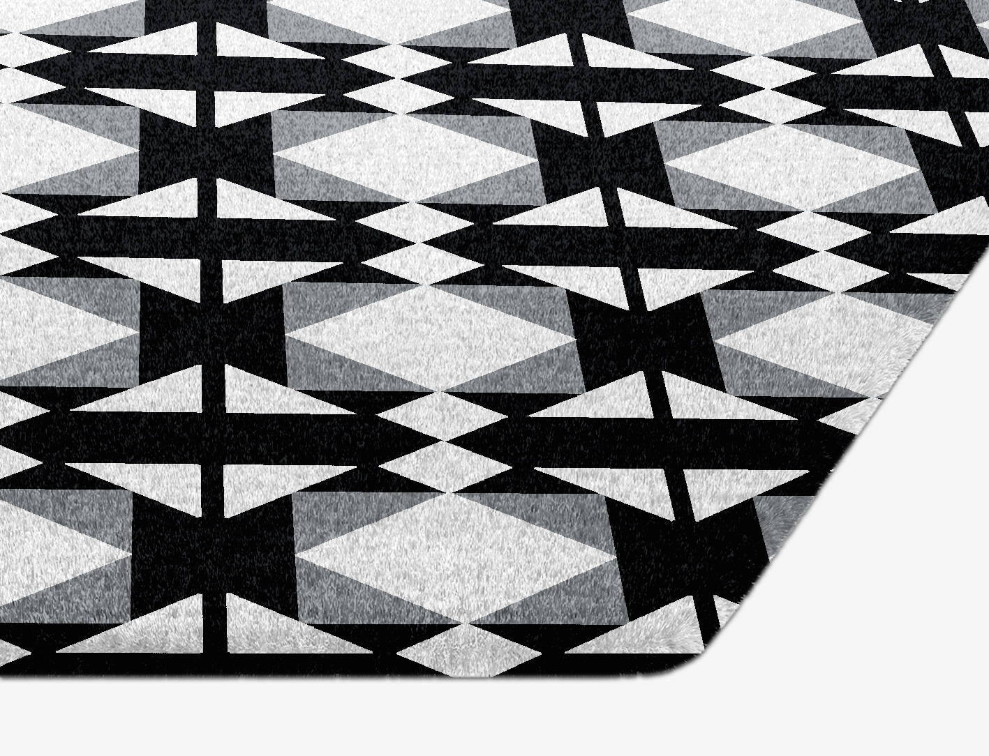 Berber White Monochrome Hexagon Hand Knotted Tibetan Wool Custom Rug by Rug Artisan