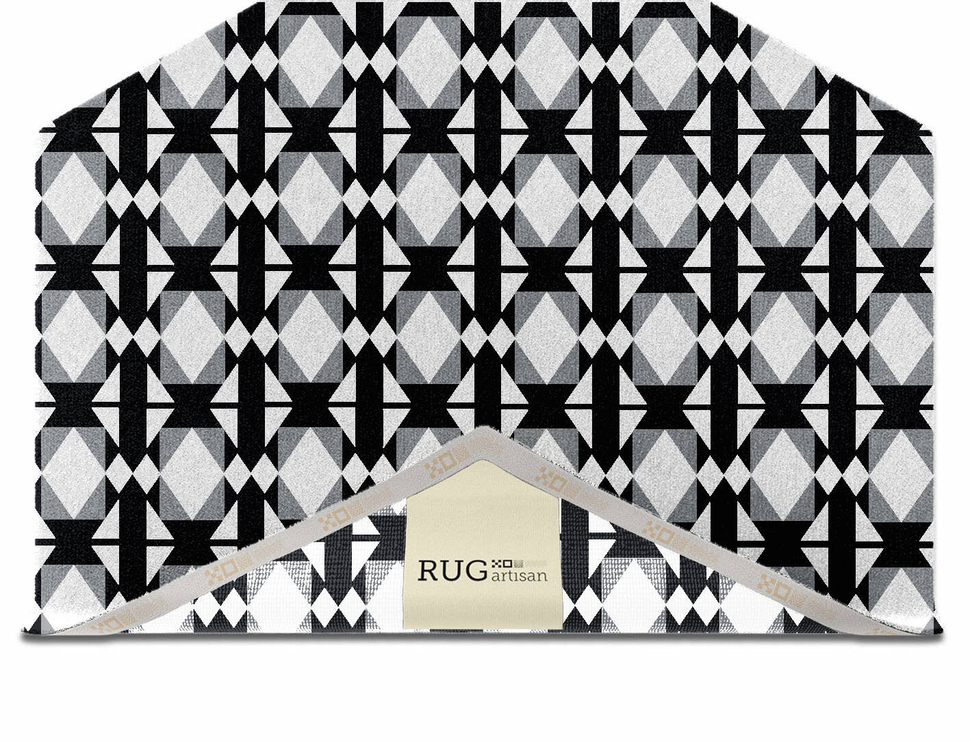 Berber White Monochrome Hexagon Hand Knotted Tibetan Wool Custom Rug by Rug Artisan