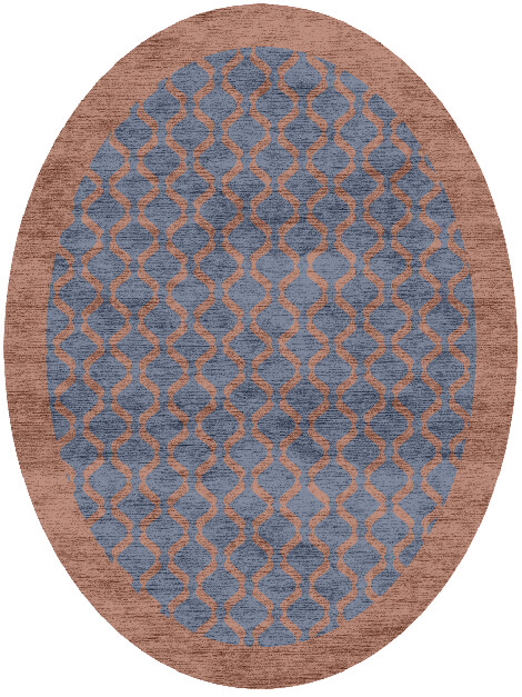 Beryl Geometric Oval Hand Knotted Bamboo Silk Custom Rug by Rug Artisan