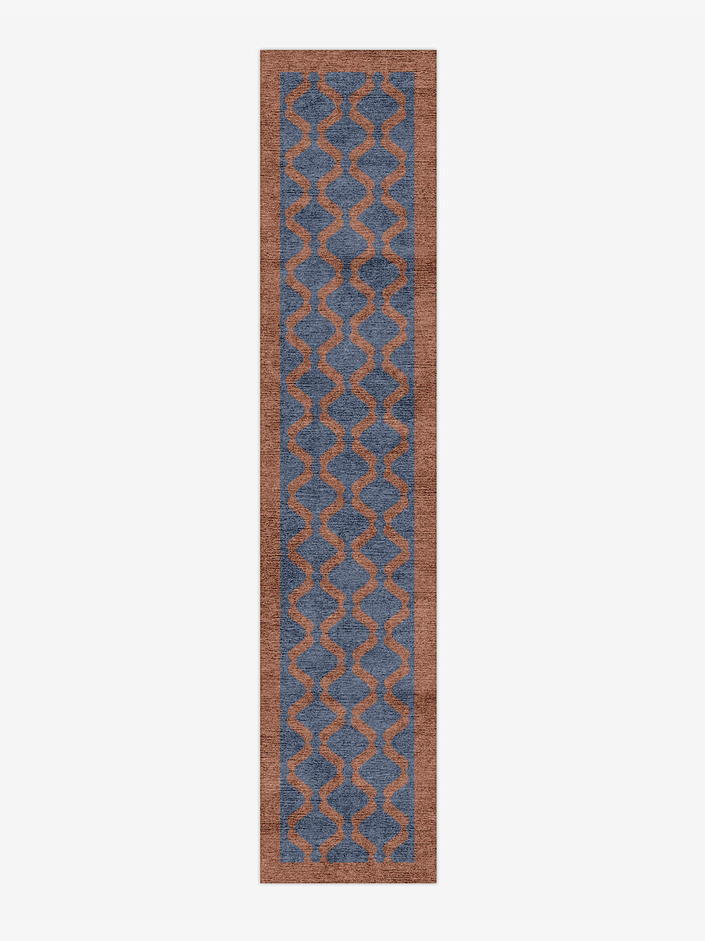 Beryl Geometric Runner Hand Knotted Bamboo Silk Custom Rug by Rug Artisan