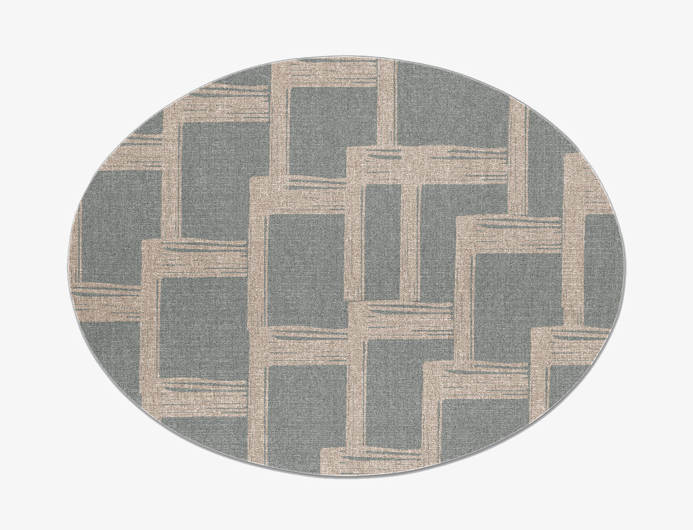 Bestille Minimalist Oval Flatweave New Zealand Wool Custom Rug by Rug Artisan