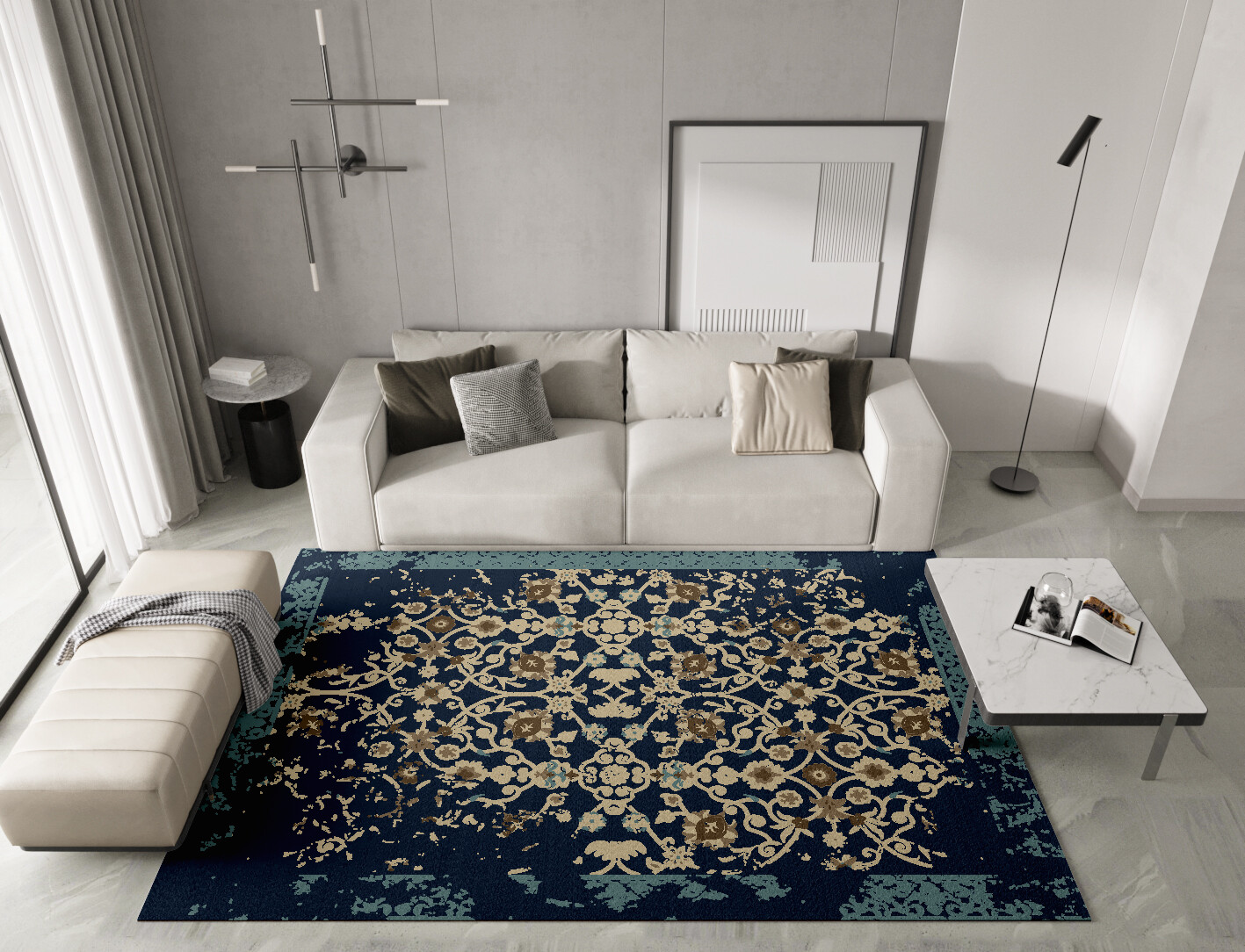 Bidjar Persian Bagh Rectangle Hand Tufted Pure Wool Custom Rug by Rug Artisan