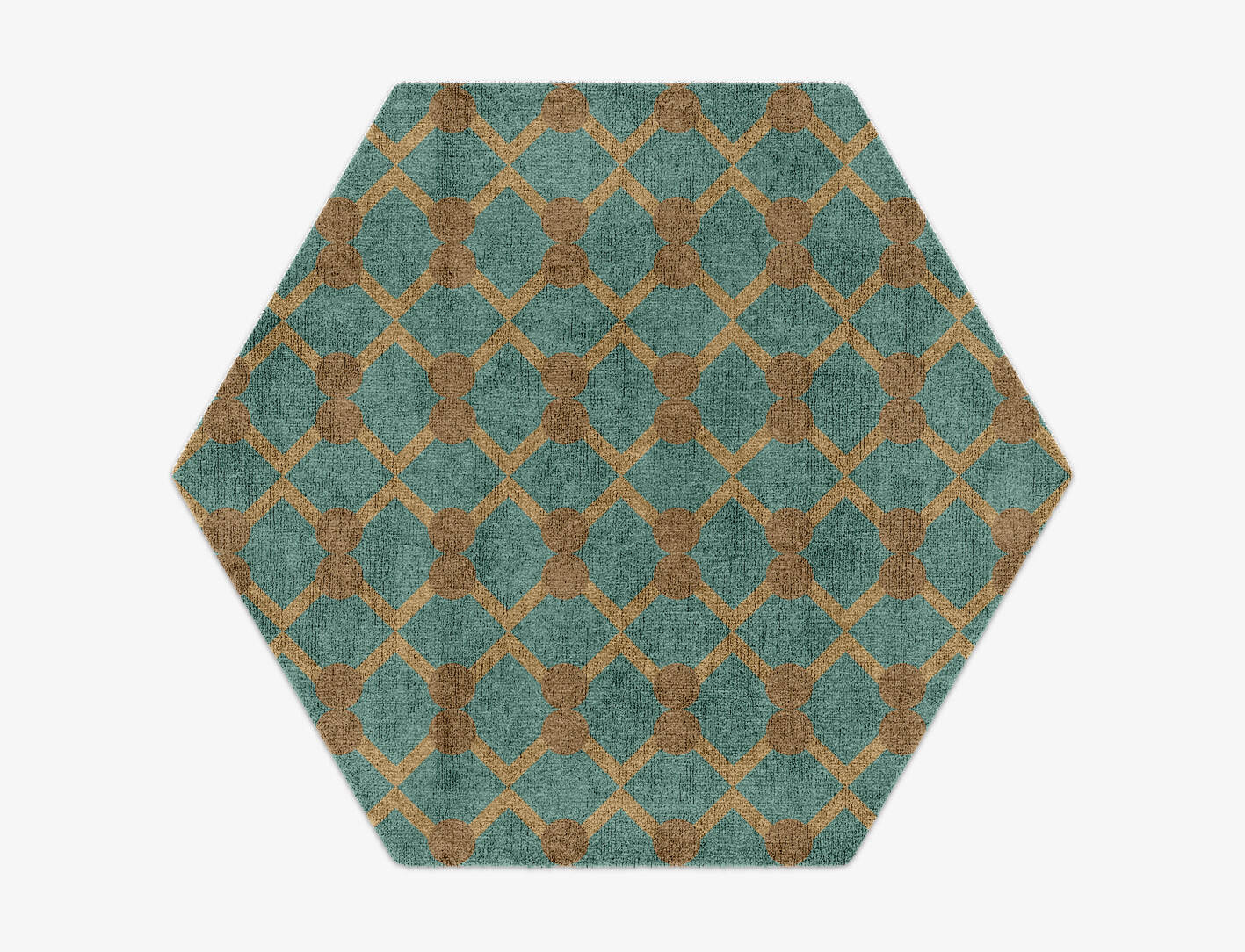 Billiard Geometric Hexagon Hand Knotted Bamboo Silk Custom Rug by Rug Artisan