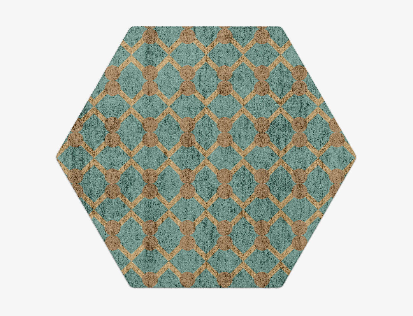 Billiard Geometric Hexagon Hand Tufted Bamboo Silk Custom Rug by Rug Artisan