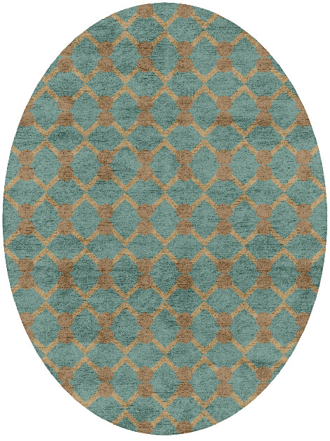 Billiard Geometric Oval Hand Tufted Bamboo Silk Custom Rug by Rug Artisan