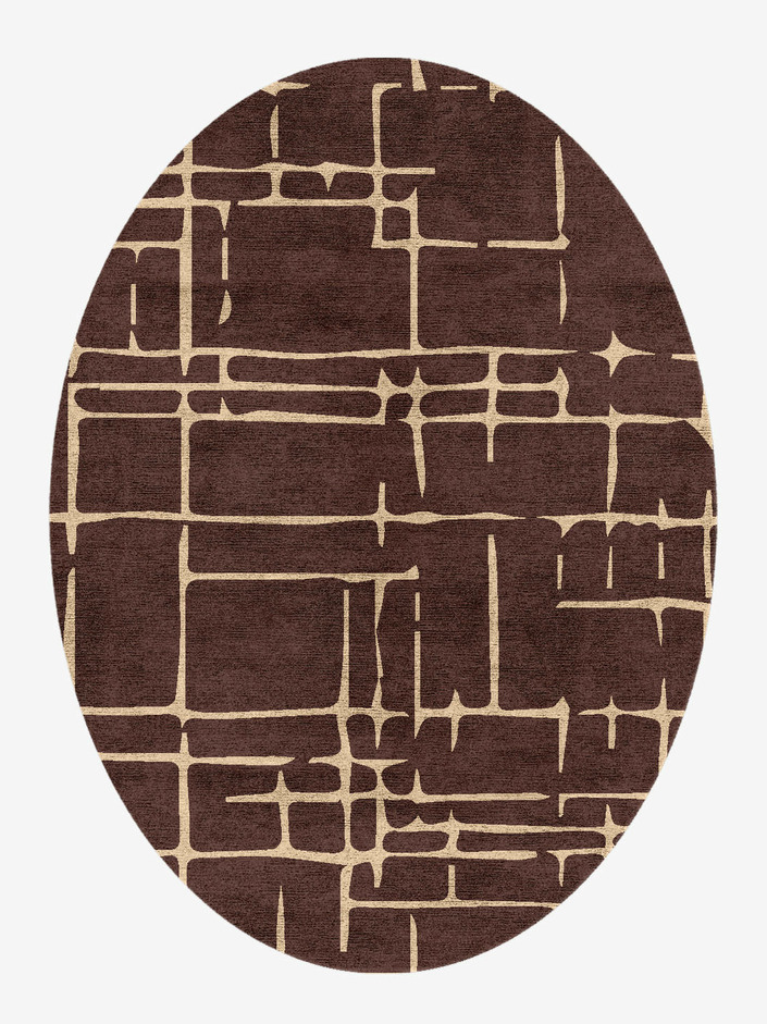 Birr Minimalist Oval Hand Knotted Bamboo Silk Custom Rug by Rug Artisan