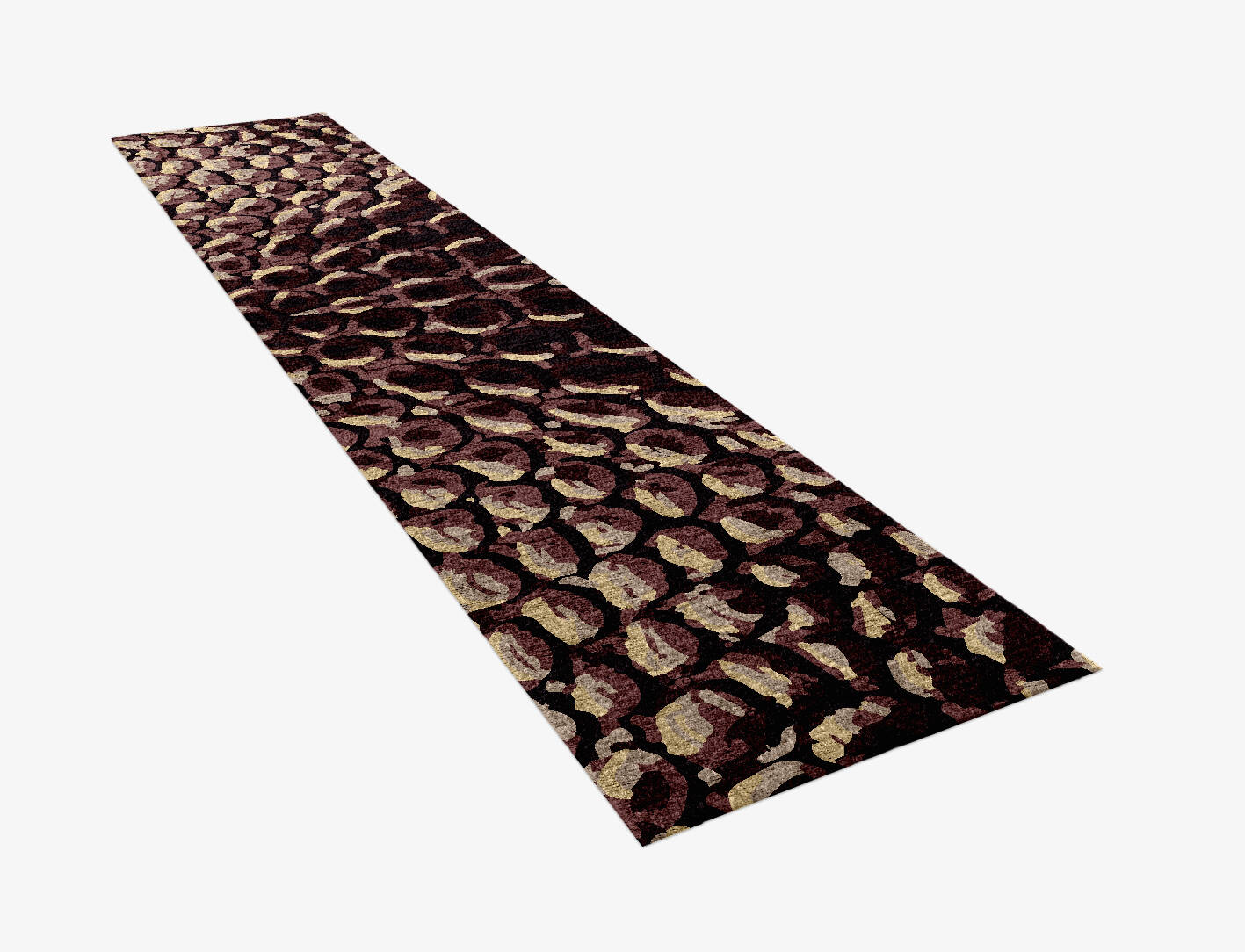 Black Adder Animal Prints Runner Hand Knotted Bamboo Silk Custom Rug by Rug Artisan