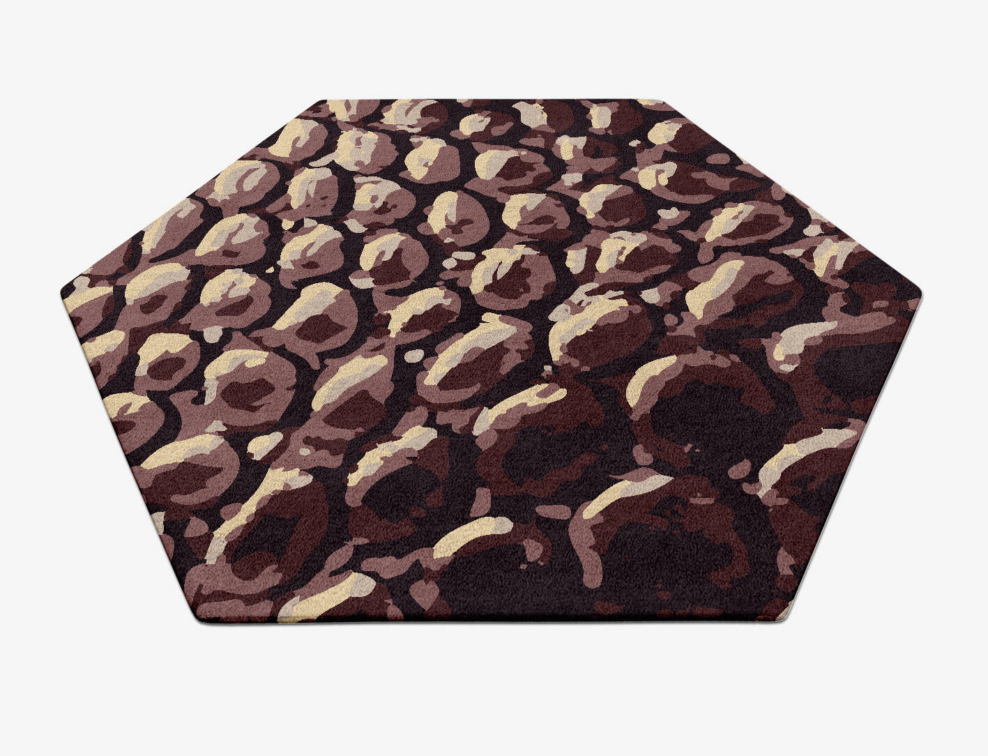 Black Adder Animal Prints Hexagon Hand Tufted Pure Wool Custom Rug by Rug Artisan