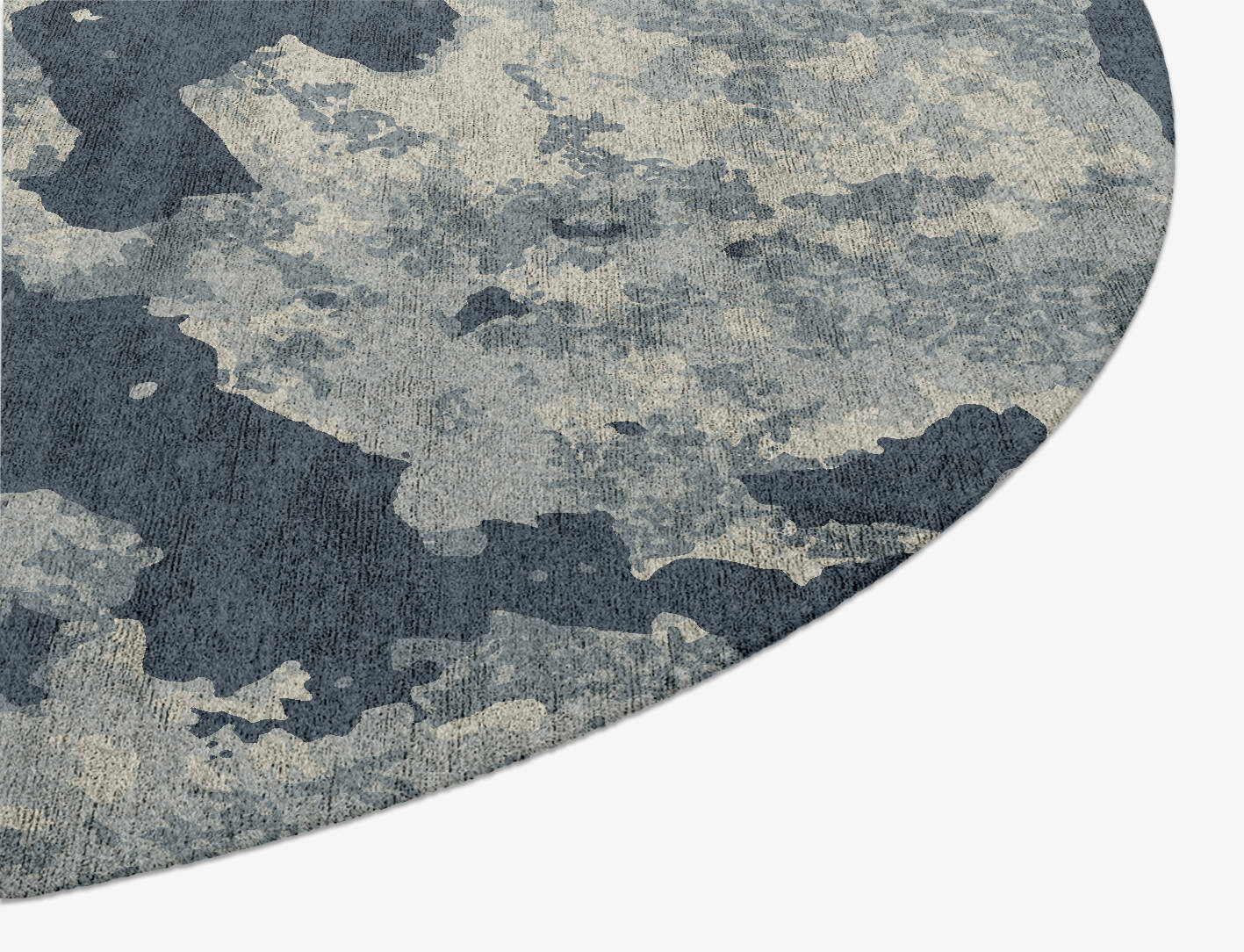 Black Hole Brush Strokes Oval Hand Knotted Bamboo Silk Custom Rug by Rug Artisan