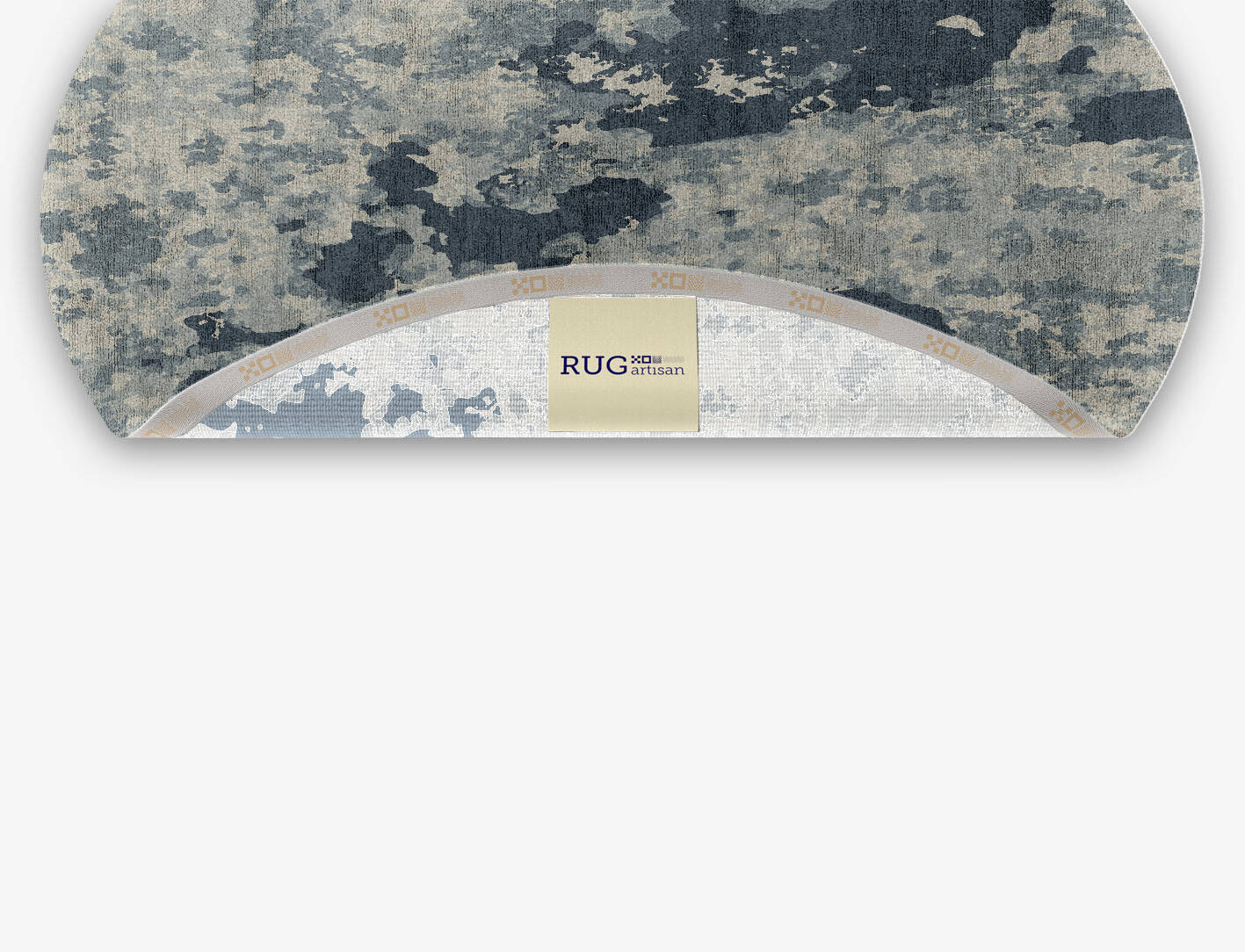 Black Hole Brush Strokes Oval Hand Knotted Bamboo Silk Custom Rug by Rug Artisan