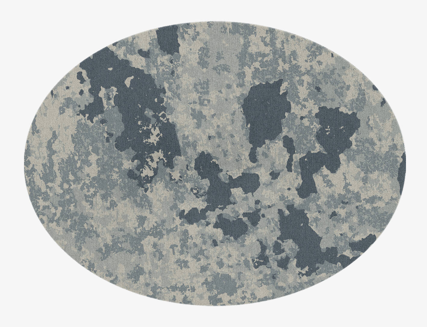 Black Hole Brush Strokes Oval Hand Knotted Tibetan Wool Custom Rug by Rug Artisan
