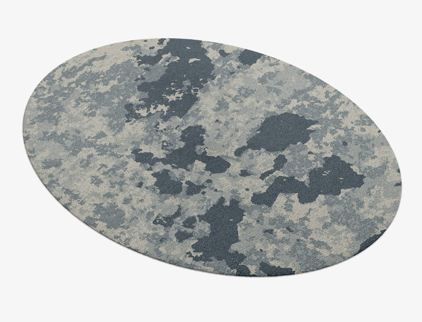 Black Hole Brush Strokes Oval Hand Knotted Tibetan Wool Custom Rug by Rug Artisan