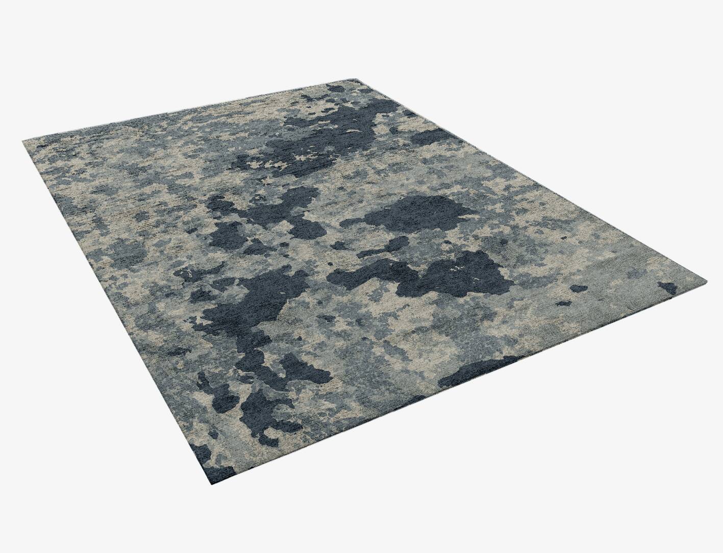 Black Hole Brush Strokes Rectangle Hand Knotted Bamboo Silk Custom Rug by Rug Artisan