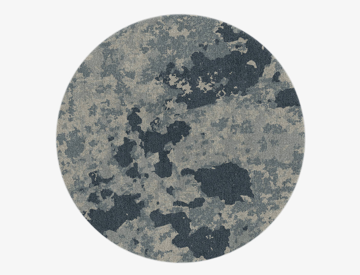 Black Hole Brush Strokes Round Hand Knotted Tibetan Wool Custom Rug by Rug Artisan