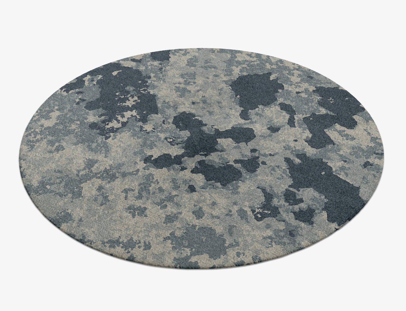 Black Hole Brush Strokes Round Hand Knotted Tibetan Wool Custom Rug by Rug Artisan