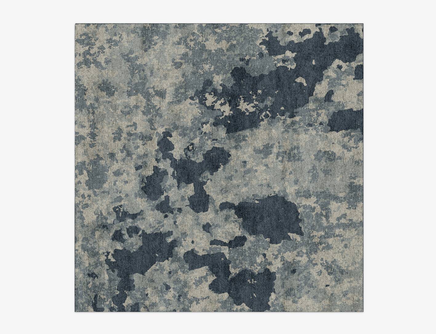 Black Hole Brush Strokes Square Hand Knotted Bamboo Silk Custom Rug by Rug Artisan