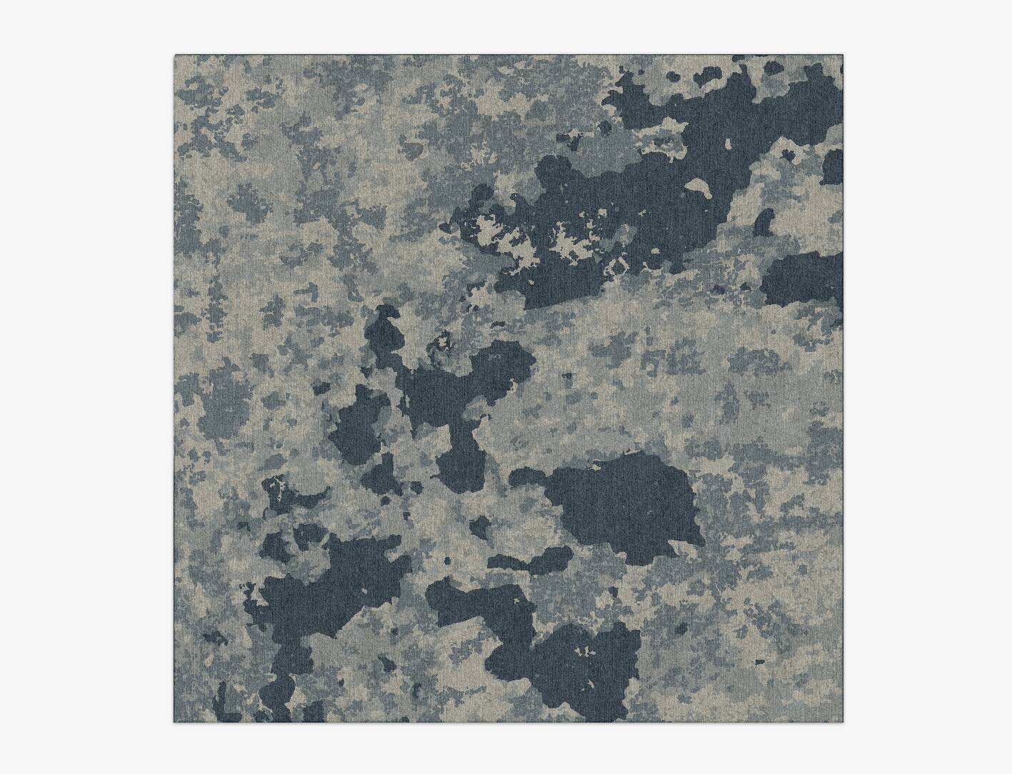 Black Hole Brush Strokes Square Hand Knotted Tibetan Wool Custom Rug by Rug Artisan