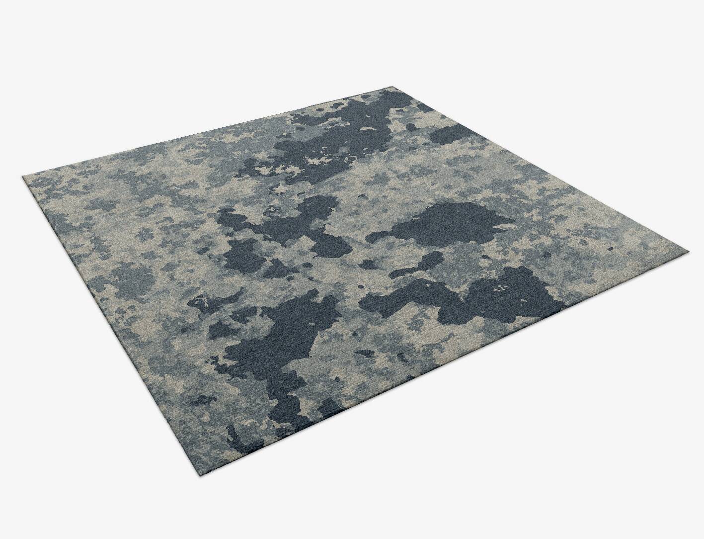 Black Hole Brush Strokes Square Hand Knotted Tibetan Wool Custom Rug by Rug Artisan