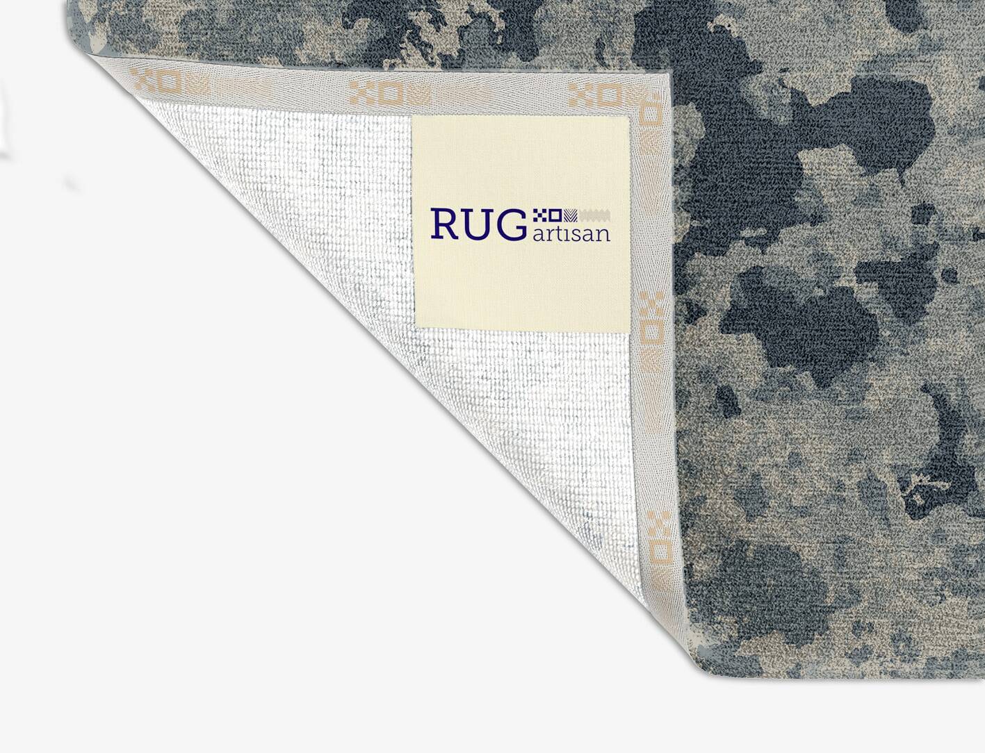 Black Hole Brush Strokes Square Hand Knotted Tibetan Wool Custom Rug by Rug Artisan