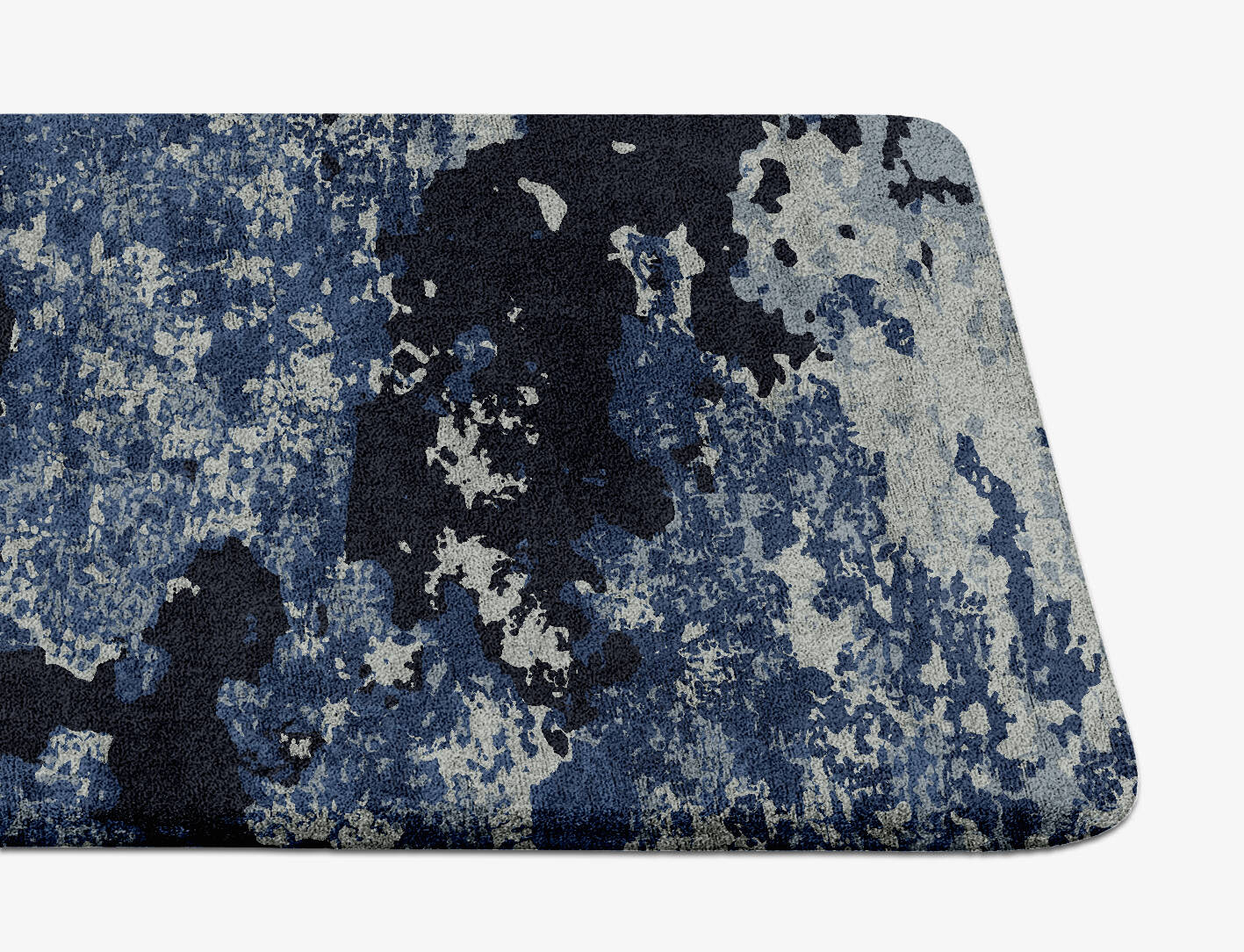 Black Hole Brush Strokes Runner Hand Tufted Bamboo Silk Custom Rug by Rug Artisan