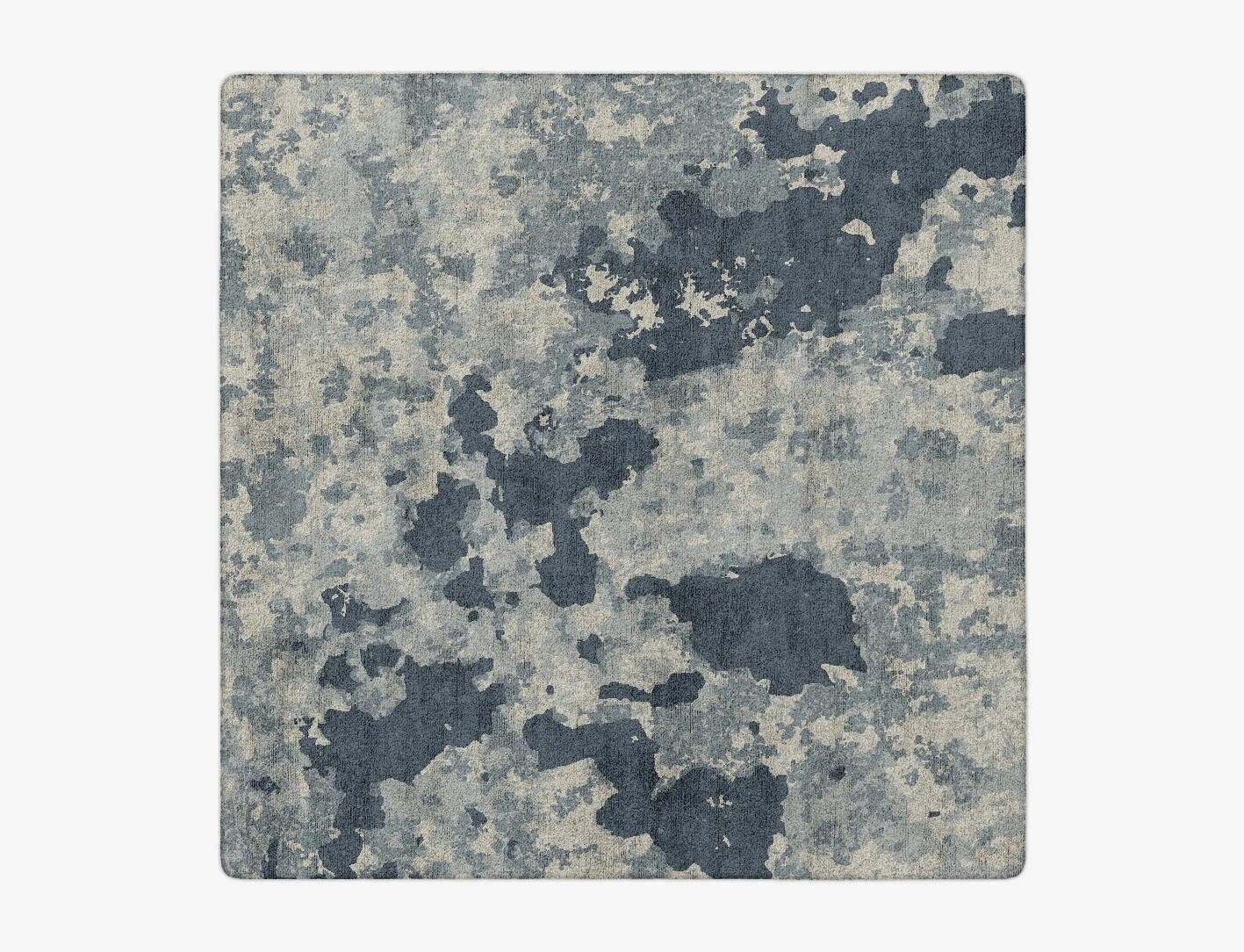 Black Hole Brush Strokes Square Hand Tufted Bamboo Silk Custom Rug by Rug Artisan
