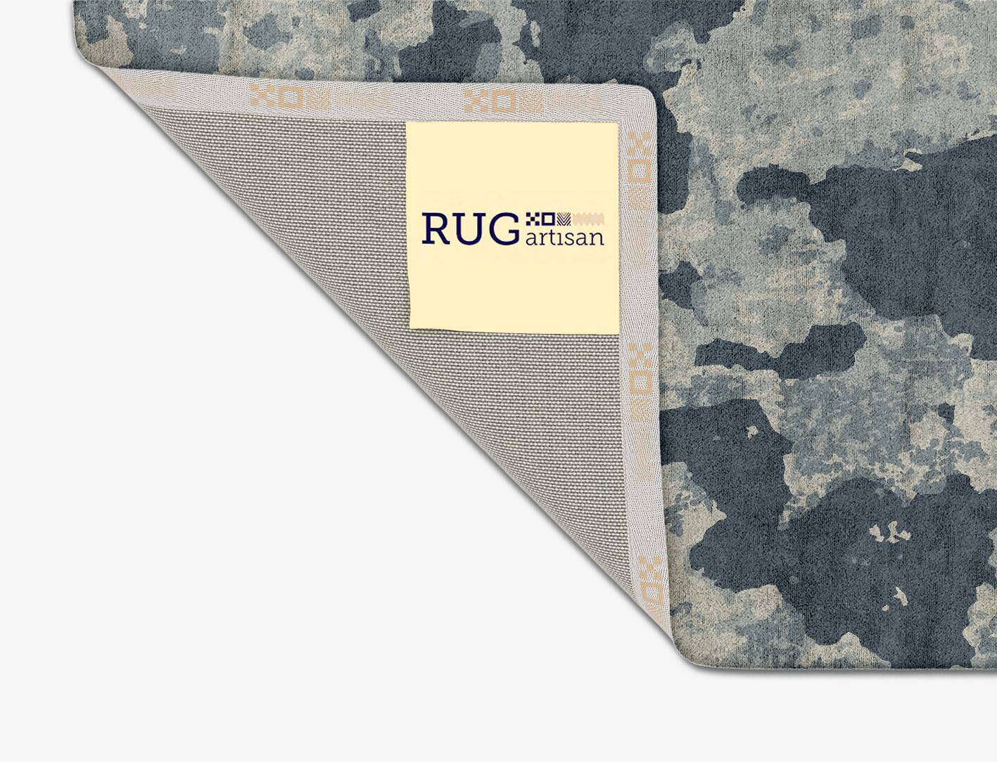 Black Hole Brush Strokes Square Hand Tufted Bamboo Silk Custom Rug by Rug Artisan