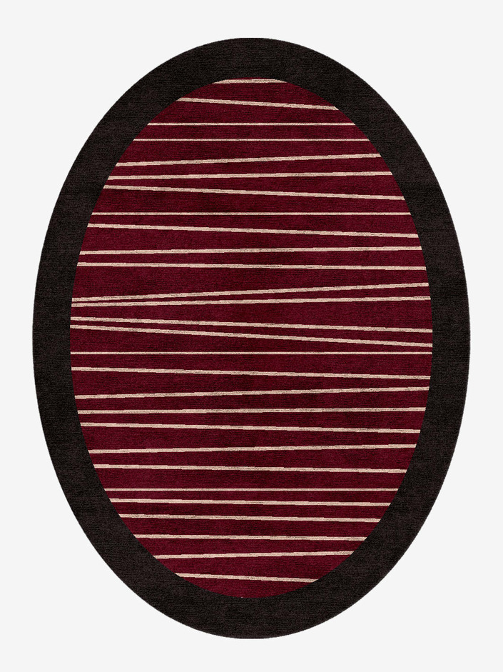 Blackcurrant Geometric Oval Hand Knotted Bamboo Silk Custom Rug by Rug Artisan