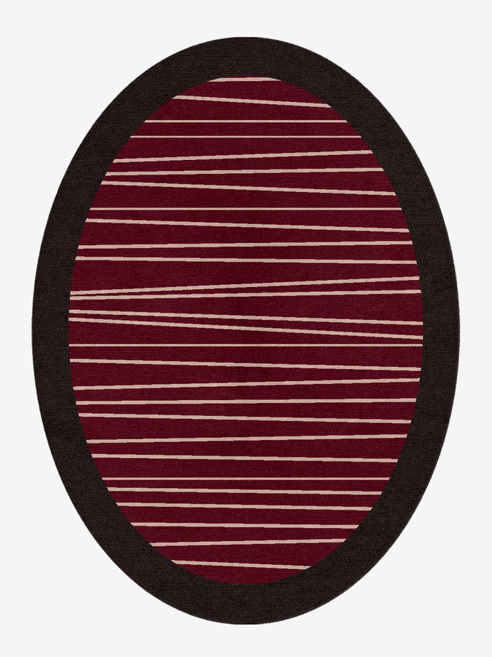 Blackcurrant Geometric Oval Hand Knotted Tibetan Wool Custom Rug by Rug Artisan