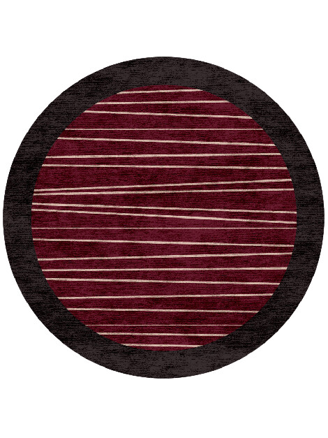 Blackcurrant Geometric Round Hand Knotted Bamboo Silk Custom Rug by Rug Artisan