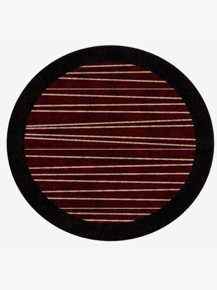 Blackcurrant Geometric Round Hand Knotted Bamboo Silk Custom Rug by Rug Artisan