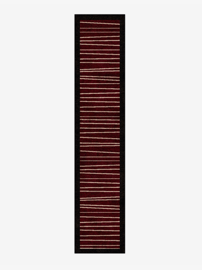 Blackcurrant Geometric Runner Hand Knotted Bamboo Silk Custom Rug by Rug Artisan