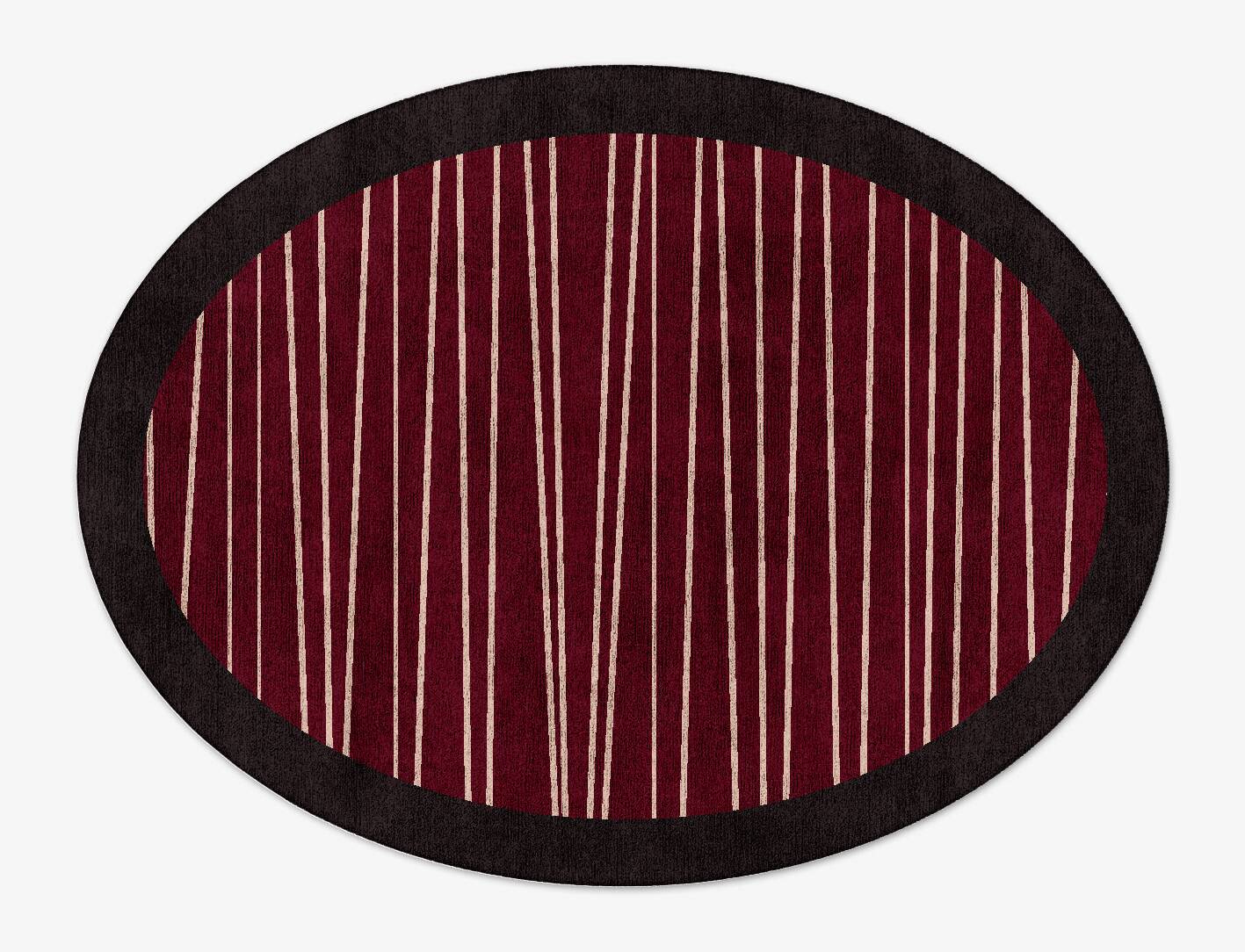 Blackcurrant Geometric Oval Hand Tufted Bamboo Silk Custom Rug by Rug Artisan