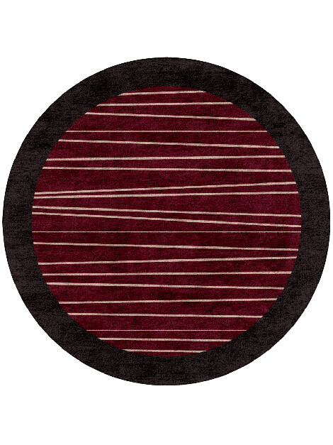 Blackcurrant Geometric Round Hand Tufted Bamboo Silk Custom Rug by Rug Artisan