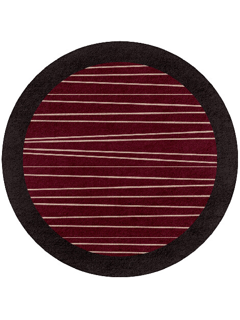 Blackcurrant Geometric Round Hand Tufted Pure Wool Custom Rug by Rug Artisan