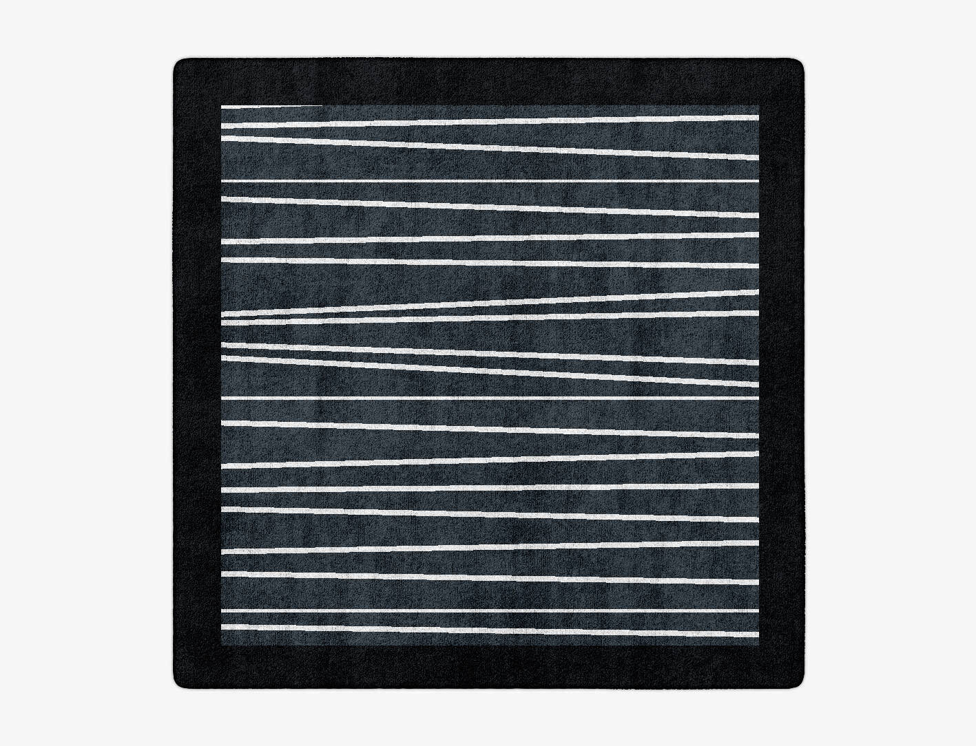 Blackcurrant Black Monochrome Square Hand Tufted Bamboo Silk Custom Rug by Rug Artisan