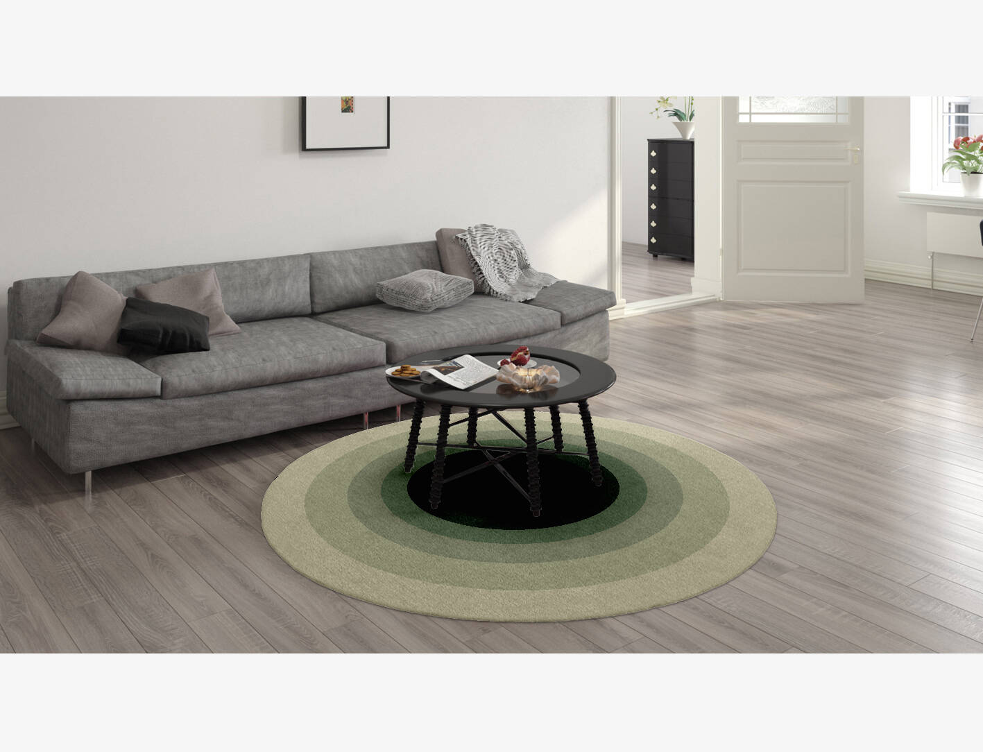 Blackwell Gradation Round Hand Knotted Tibetan Wool Custom Rug by Rug Artisan