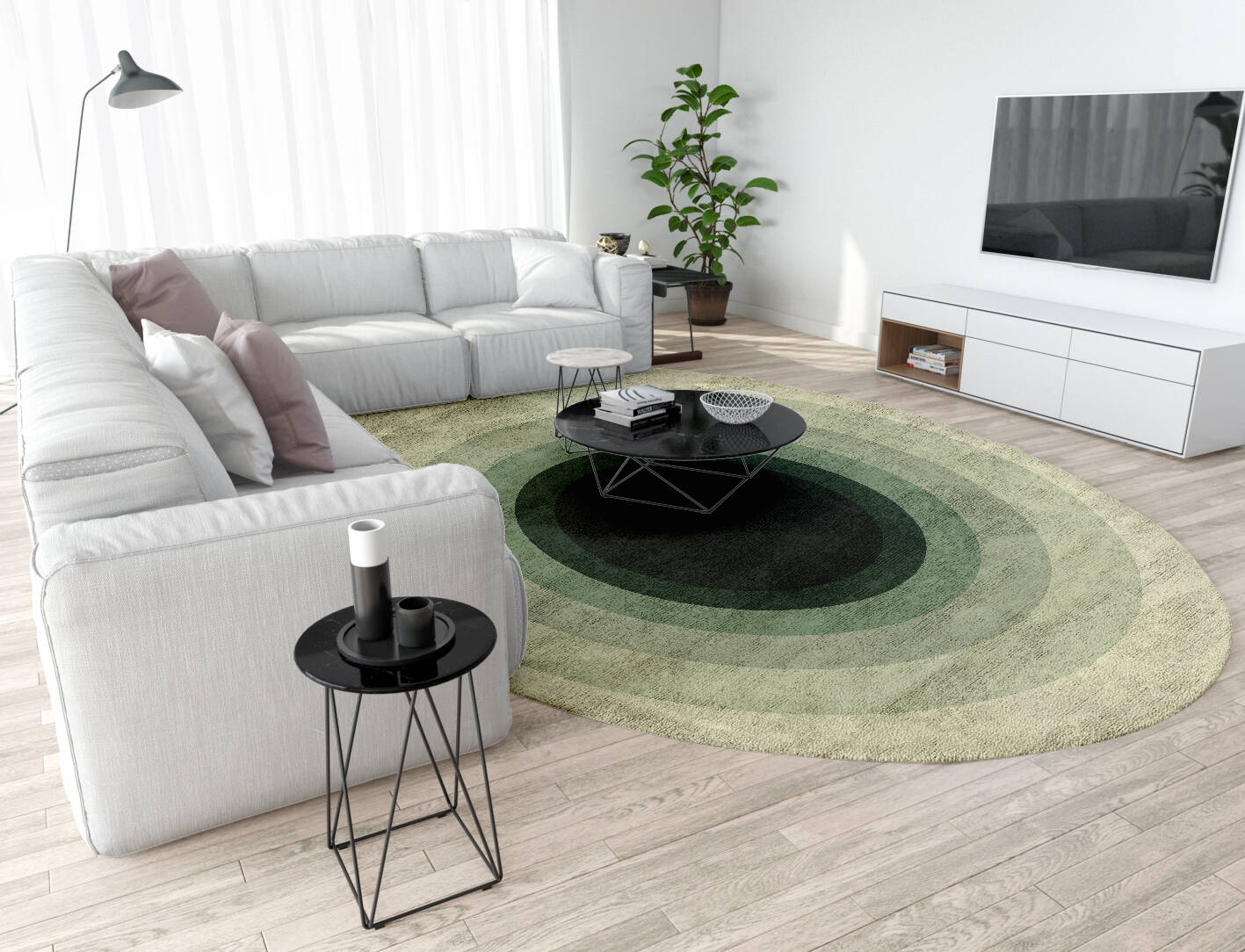 Blackwell Gradation Oval Hand Tufted Bamboo Silk Custom Rug by Rug Artisan