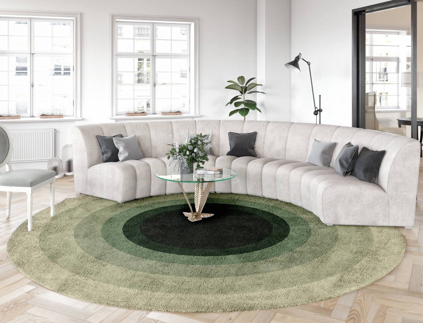 Blackwell Gradation Round Hand Tufted Bamboo Silk Custom Rug by Rug Artisan